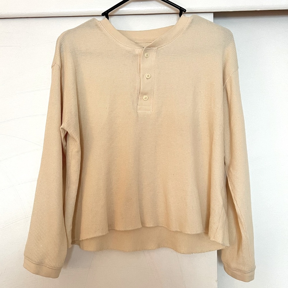 Everlane // crop waffle T shirt